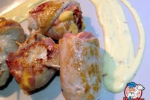 Recetas Fáciles de Rollito de Pollo relleno de jamón de york y queso cheddar