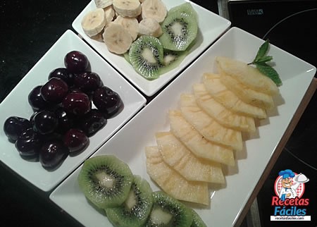 Recetas Fáciles de Frutas de Postre, Kiwi, Piña, Cerezas y Plátano