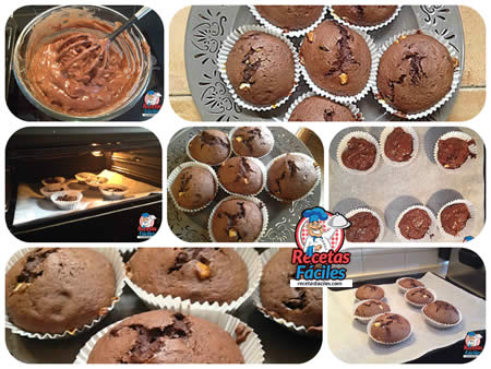 Recetas Fáciles de Muffins o Magdalenas de Chocolate